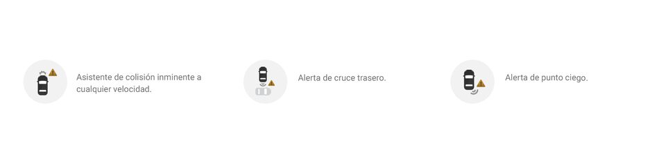 Íconos de asistente de colisión eminente, alerta de cruce trasero y punto ciego para Chevrolet Traverse 2023